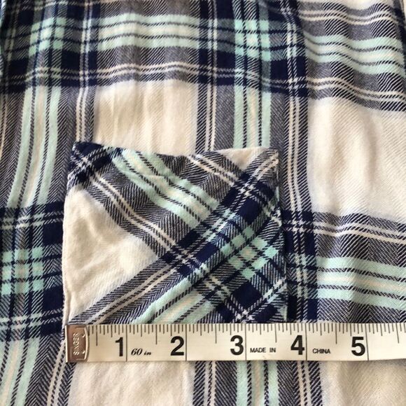 Rails Sea 🌊 Blue Plaid Perfectly Positioned Pocket ‘Flannel’ Shirt COMFY - Picture 13 of 17